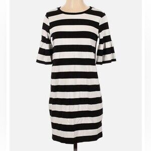 Lauren Ralph Lauren Sheath Midi Dress Women's Sz. Medium Striped Bell Sleeves